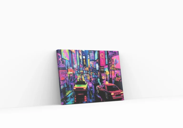 Neon Nights Vivid Pop Art in Graffiti-Inspired Urban Scenes-canvas