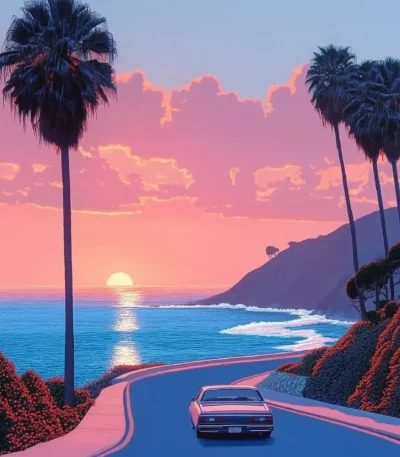 Coastal Road Sunset Canvas Art – Hiroshi Nagai Retro Vibes, Coastal Road Sunset Canvas Art, Hiroshi Nagai Canvas Art, Retro Coastal Art, Summer Canvas Art, Serene Coastal Canvas Art, Ocean Road Art, Pink Sky Canvas Art, Retro Car Art, Nostalgic Summer Canvas Art, Hiroshi Nagai Inspired Art, Tranquil Landscape Art, Dreamy Coastal Art, Summer Evening Canvas Art, Palm Tree Road Art, Scenic Sunset Art Coastal Road Sunset Canvas Art, Hiroshi Nagai Canvas Art, Retro Coastal Art, Summer Canvas Art, Serene Coastal Canvas Art, Ocean Road Art, Pink Sky Canvas Art, Retro Car Art, Nostalgic Summer Canvas Art, Hiroshi Nagai Inspired Art, Tranquil Landscape Art, Dreamy Coastal Art, Summer Evening Canvas Art, Palm Tree Road Art, Scenic Sunset Art