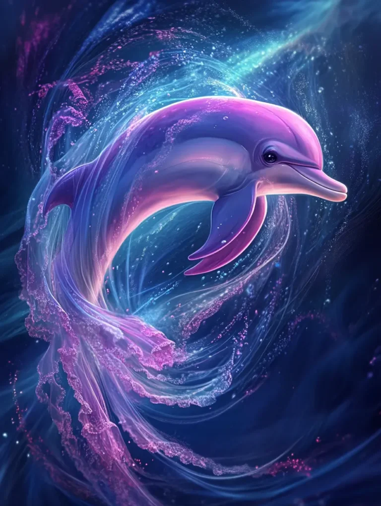 Graceful Jellyfish and Dolphin Canvas Art