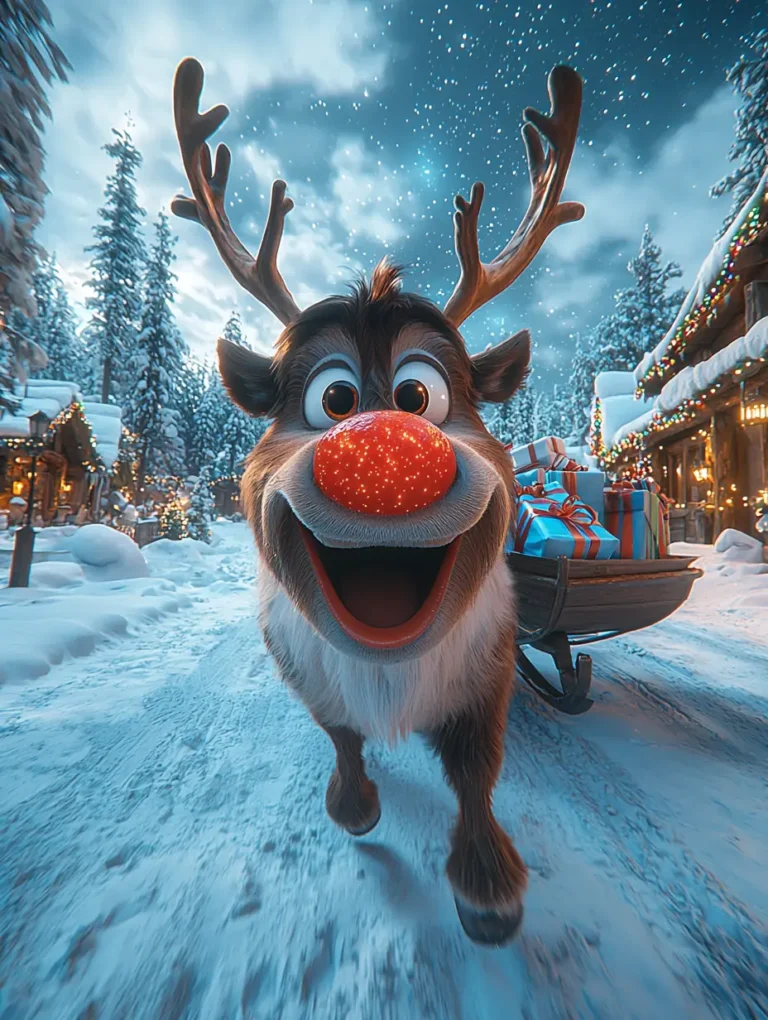 magical reindeer christmas art