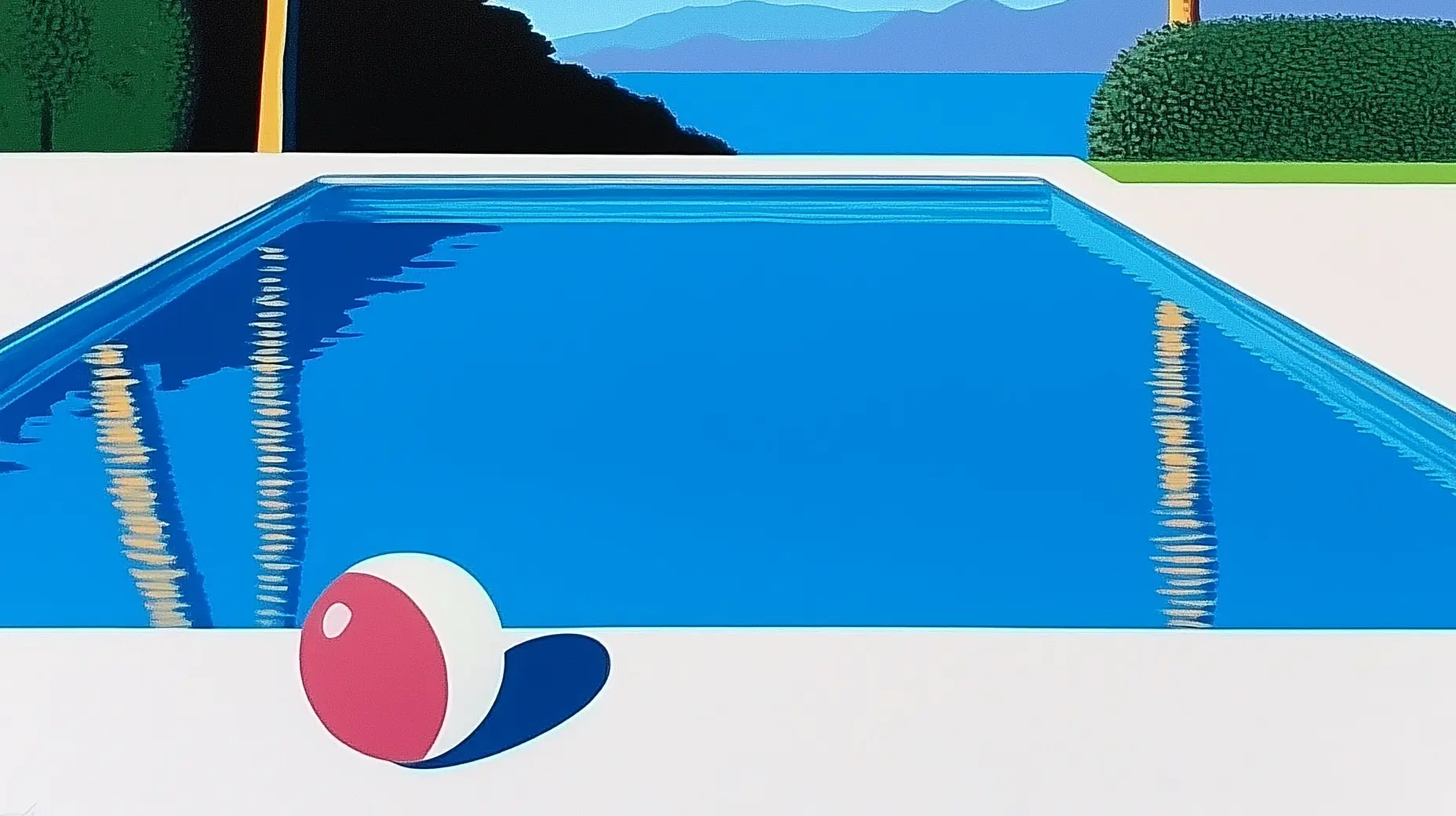 Hiroshi Nagai, Hiroshi Nagai art style, retro canvas art, Nagai-inspired canvas art, Japanese city pop art, minimalist retro art, tropical landscape art, 1980s Japanese art, dreamy summer art, Hiroshi Nagai-inspired art for modern homes, retro-style canvas art for home decor, city pop album cover artist Hiroshi Nagai, tropical art inspired by Hiroshi Nagai